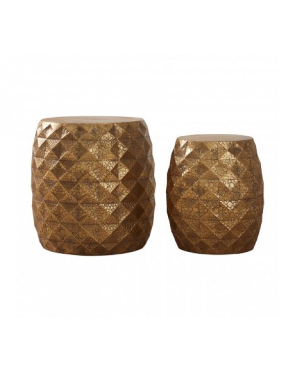Premier Housewares- Reza Multi-Faceted Drum Stools X2