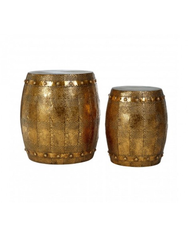 Premier Housewares- Reza Hammered Drum Stools 