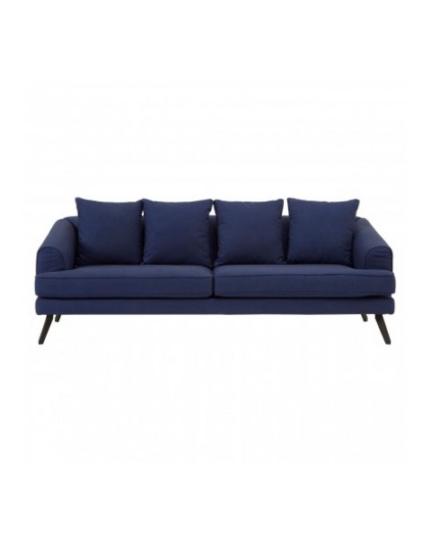 Premier Housewares- 3 Seater Navy Fabric Sofa