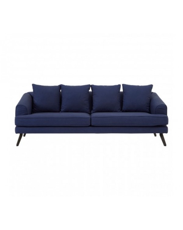 Premier Housewares- 3 Seater Navy Fabric Sofa