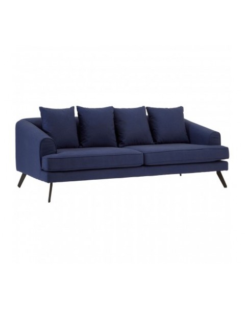 Premier Housewares- 3 Seater Navy Fabric Sofa