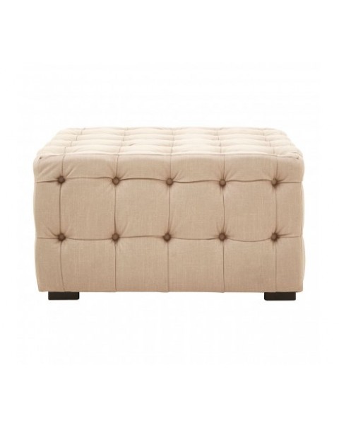 Premier housewares- Stella Button Turfed- beige footstool