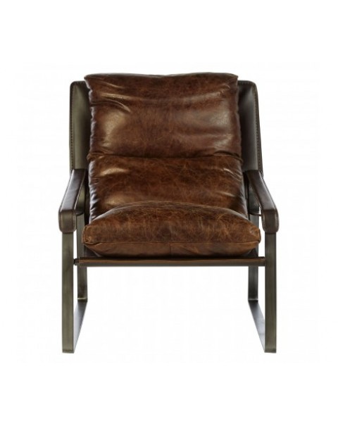 Premier Housewares Chair Hoxton Leather Lounge Chair