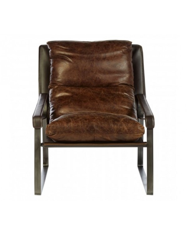 Premier Housewares Chair Hoxton Leather Lounge Chair
