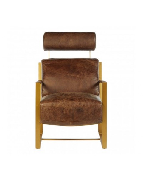 Premier Housewares Chair Hoxton Leather Lounge Chair