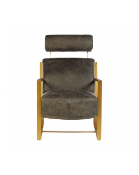 Premier Housewares Chair Hoxton Leather Lounge Chair