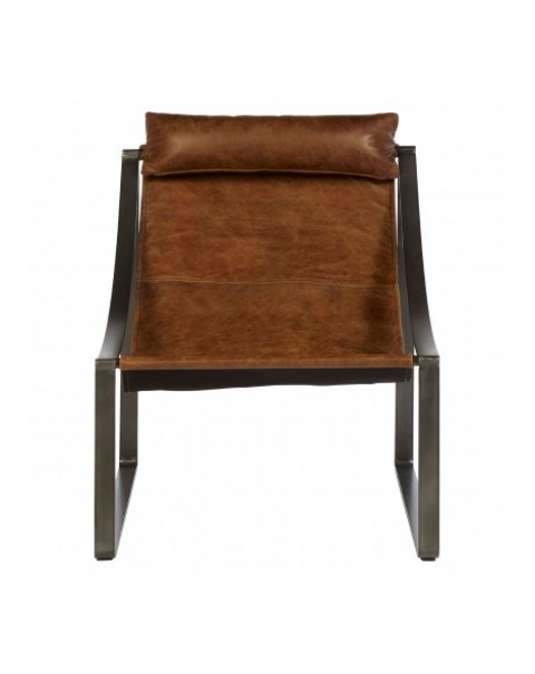 Premier Housewares Hoxton Brown Leather Chair