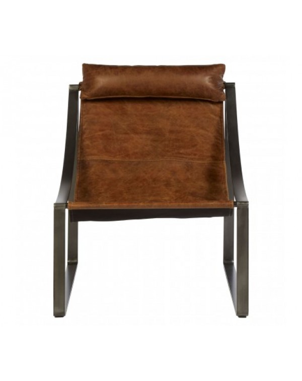 Premier Housewares Hoxton Brown Leather Chair