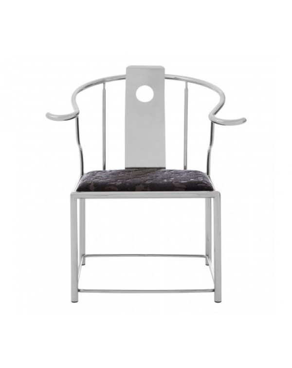 Premier Housewares Yasmin Black Velvet steel chair