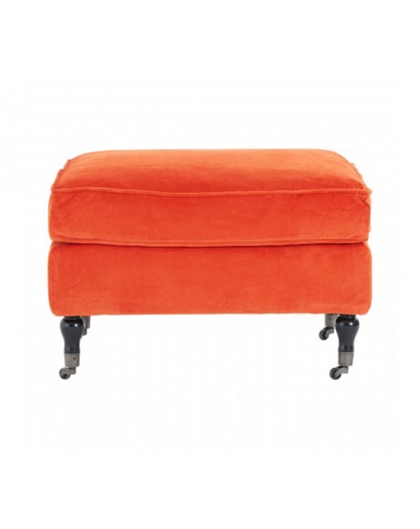 Premier housewares- Orange Plush Velvet Footstool