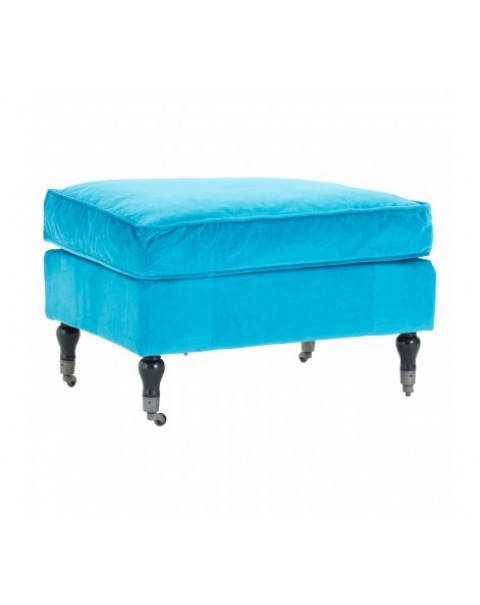 Premier Housewares- Teal Plush Velvet Footstool
