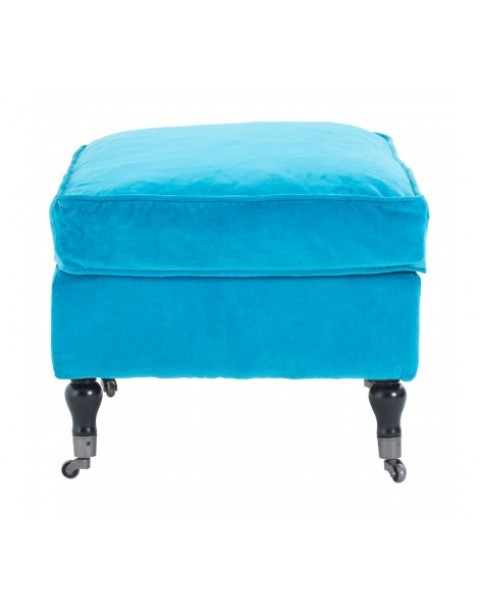 Premier Housewares- Teal Plush Velvet Footstool