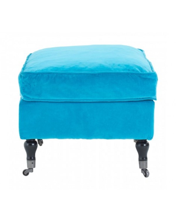 Premier Housewares- Teal Plush Velvet Footstool