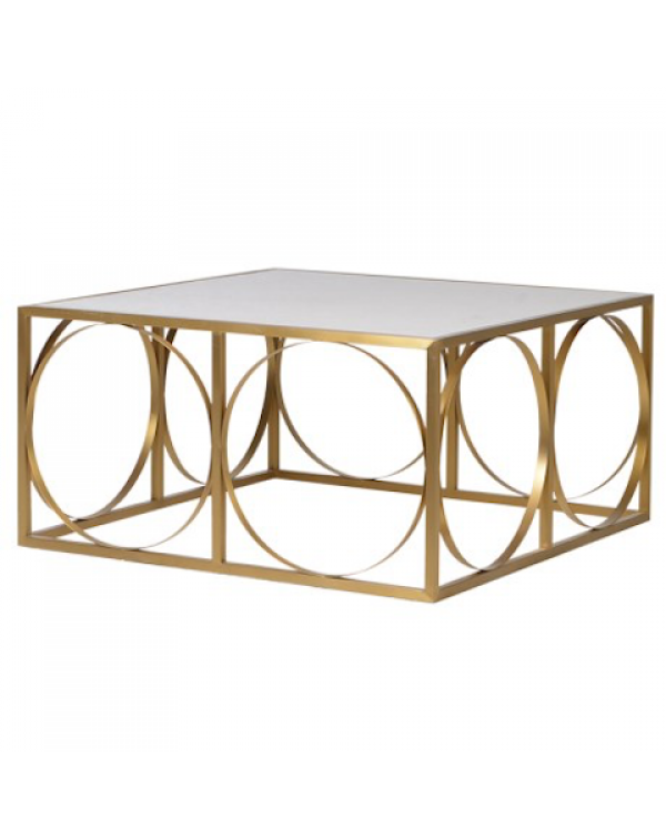   Square and Rings Gold Coffee Table