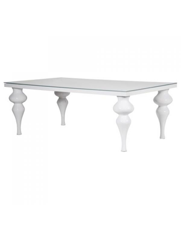  Large White High Gloss Dining Table