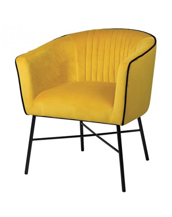 Mustard Piped Club Chair