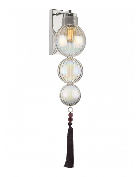 Heathfield - Medina Lustre Nickel / Purple Wall Light