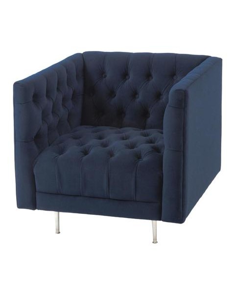 Arya Velvet Button Chair