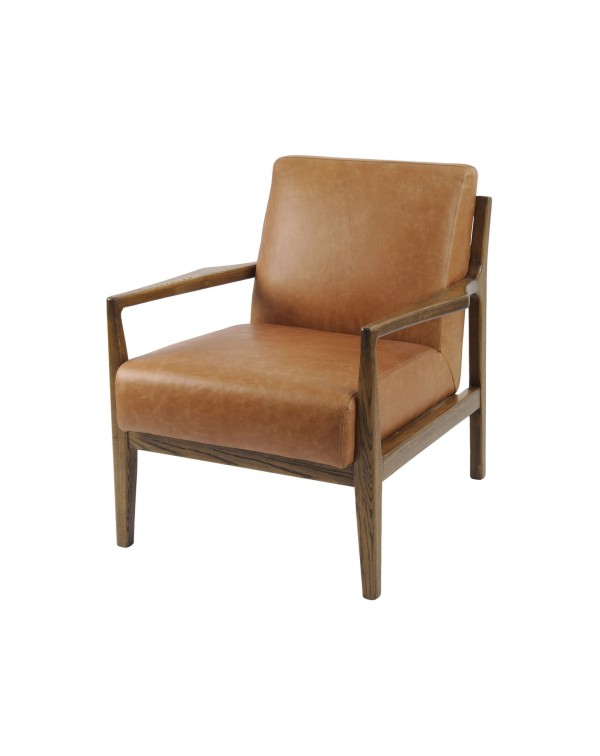  Albury Tan Leather And wood Chair