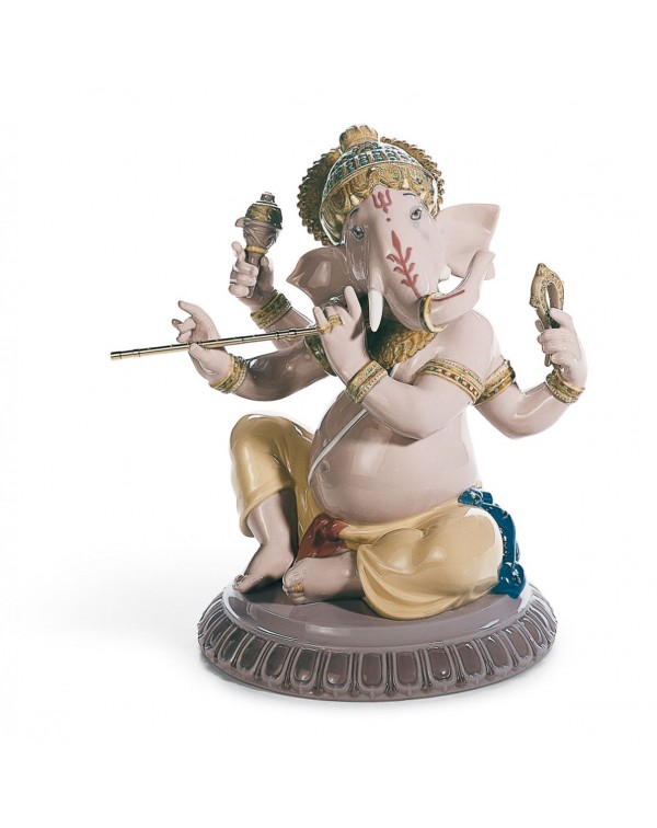Lladro Bansuri Ganesha Figurine