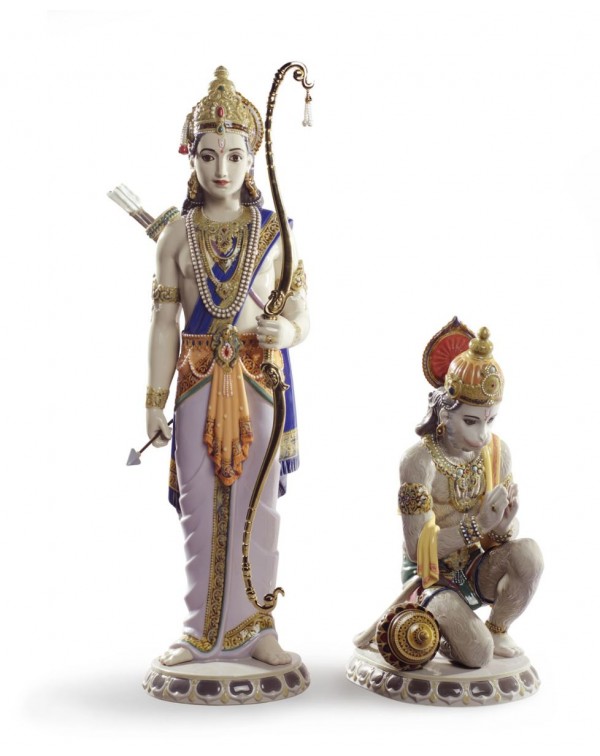 Lladro Lakshman and Hanuman Sculpture  Limited Edition