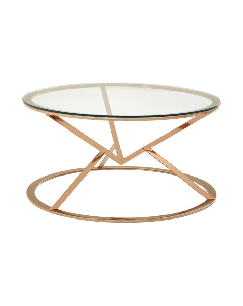  Premier Housewares Allure Round Coffee Table Triangles and circles combine to give this coffee table a geometric hourglass look.